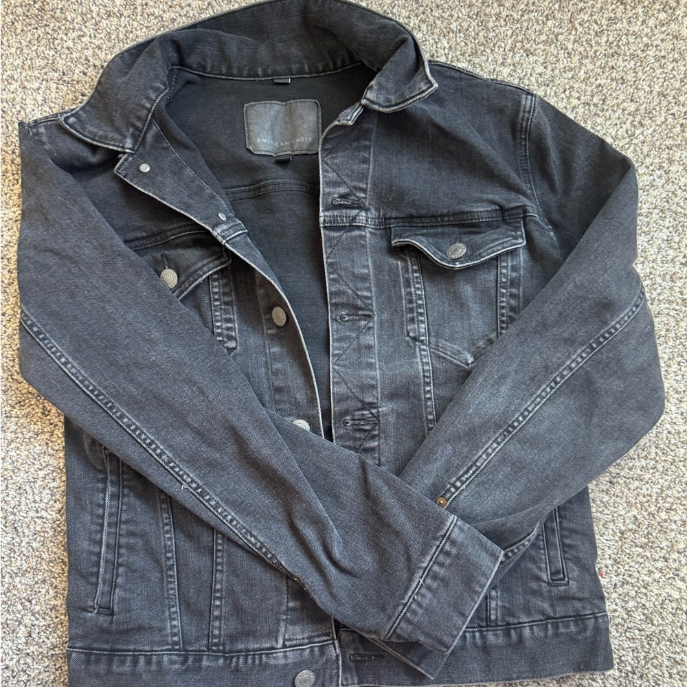 Men's Black Denim Jacket - American Eagle